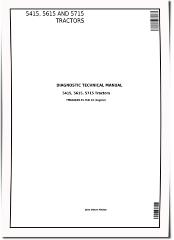 John Deere 5415, 5615 and 5715 Tractors Diagnostic Manual (TM606819)
