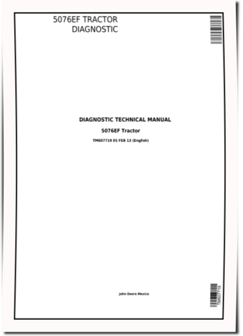 John Deere 5076EF Tractors Diagnostic Manual (TM607719)