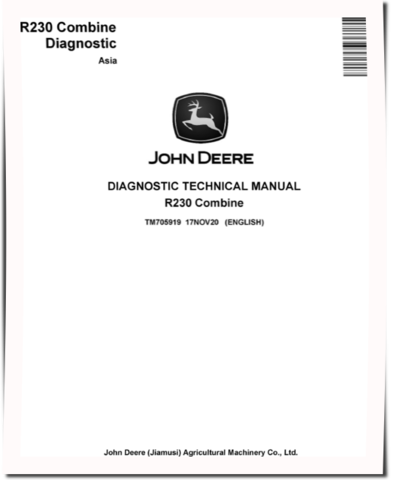 John Deere R230 Combines (Asia) Diagnostic Manual (TM705919)