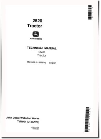 John Deere 2520 Tractors Technical Manual (tm1004)