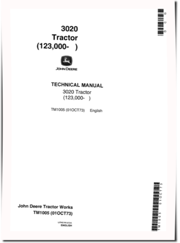 John Deere 3020 (SN: 123000-) Tractors Technical Manual (tm1005)