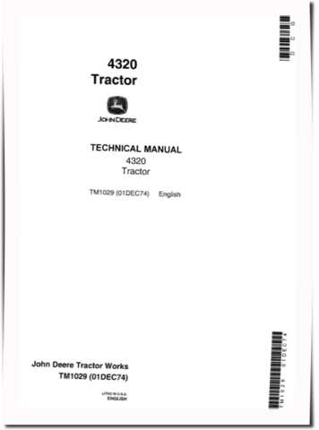 John Deere 4320 Row-Crop Tractors Technical Manual (tm1029)