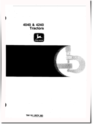 John Deere 4040 and 4240 Row-Crop Tractors Technical Manual (tm1181)