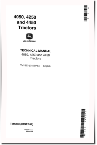 John Deere 4050, 4250 and 4450 Tractors Repair Manual (tm1353)