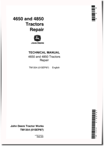 John Deere 4650 and 4850 Tractors Repair Manual (tm1354)