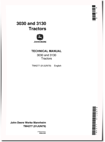 John Deere 3030 and 3130 Tractors set of Service Manuals (tm4277)