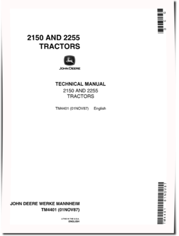 John Deere 2150 and 2255 Tractors Technical Manual (tm4401)
