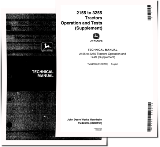 John Deere 2155, 2355, 2355N, 2555, 2755, 2855, 2855N, 2955 and 3155 Tractors set of Service Manuals (tm4436)