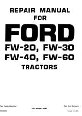 Ford FW20, FW30, FW40, FW60 Tractor Service Manual (SE3920)
