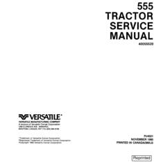 Ford , Versatile 555 4WD Tractor (1980) Complete Service Manual (PU4021)