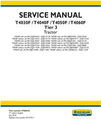 New Holland T4030F, T4040F, T4050F, T4060F Tier 3 Tractor Complete Service Manual (North America)