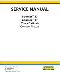 New Holland Boomer 33, 37 Tier 4B (final) Compact Tractor Complete Service Manual (North America)