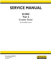New Holland D180C Tier 2 Crawler Dozer Service Manual