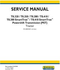New Holland T8.320, T8.350, T8.380, T8.410 and SmartTrax PST Tier 4B Tractor Service Manual