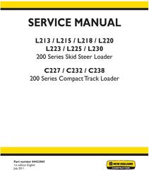 New Holland L213, L215, L218, L220, L223, L225, L230, C227, C232, C238 Skid Steer Loader Service Manual