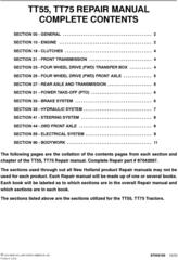 New Holland TT55, TT75 Tractor Complete Service Manual