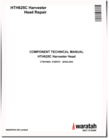 Waratah HTH625C Harvester Heads Component Technical Manual (CTM10054)