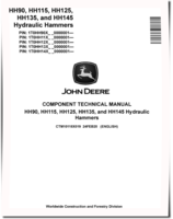 John Deere HH115, HH125, HH135, HH145 and HH90 Hydraulic Hammers Technical Manual (CTM10118X019)