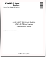 Yanmar 4TNV94CHT Interim Tier 4/Stage III B Diesel Engines Engine Technical Manual (CTM116319)
