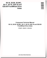 John Deere 00.16, 20.09, 20.09C, 20.11, 20.16, G20.09 and G20.16 Front Wheel Drive Axles Technical Manual (CTM4870)