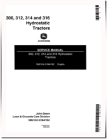 John Deere 300 , 312, 314 and 316 Hydrostatic Lawn Tractors Service Manual (SM2104)