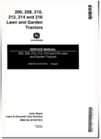 John Deere 200, 208, 210, 212, 214 and 216 Lawn Tractors Technical Manual (SM2105)