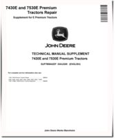 John Deere 7430E Premium and 7530E Premium Tractors Supplement for Repair Manual (SUPTM8042EP)