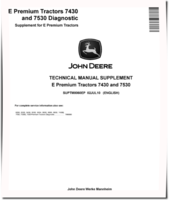 John Deere 7430E Premium and 7530E Premium Tractors Supplement for Diagnostic Manual (SUPTM8060EP)