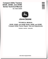 John Deere 3032E, 3036E and 3038E Utility Tractors (SN: 010001-609999) Technical Manual (TM100619)