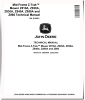 John Deere Z-Trak Z810A, Z820A, Z830A, Z840A, Z850A and Z860 Mid-Frame Mowers (SN. from 010001) Technical Manual (TM101319)