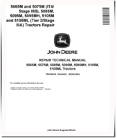 John Deere 5065M, 5075M (iT4/S3B) and 5085M, 5095M, 5095MH, 5105M, 5105ML (T3/S3A) Tractors Repair Manual (TM102619)