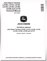 John Deere LA105, LA115, LA125, LA135, LA145, LA155, LA165 and LA175 Lawn Tractors Technical Manual (TM103419)