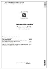 TM10409 - John Deere 2954D Processor Service Repair Technical Manual