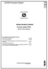TM10417 - John Deere 2154D Processor Service Repair Technical Manual