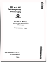John Deere 800 and 830 Self-Propelled Windrowers Technical Manual (TM1050)