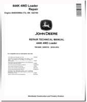 John Deere 444K (SN. before 642100) 4WD Loaders with Tier3 Engine 4045HDW54 Repair Manual (TM10685)