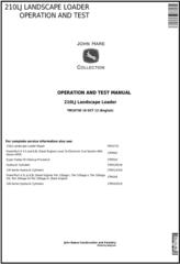 TM10730 - JD John Deere 210LJ Landscape Loader Operation and Test Service Manual