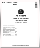 John Deere 310SJ (SN. from 159760) Side Shift Backhoe Loaders Repair Manual (TM10849)