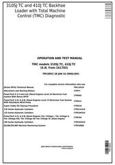 TM10852 - John Deere 310SJ TC, 410J TC Backhoe Loader w.TMC Diagnostic, Operation&Test Service Manual