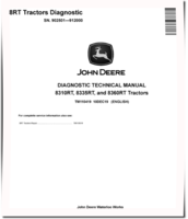 John Deere 8310RT, 8335RT and 8360RT Tracked Tractors (SN: 902501-912000) Diagnostic Manual (TM110419)