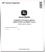 John Deere 9460RT, 9510RT and 9560RT Tracked Tractors Diagnostic Manual (TM110819)