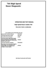 TM11192 - John Deere 764 High Speed Crawler Dozer Diagnostic, Operation and Test Service Manual