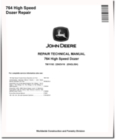 John Deere 764 High Speed Dozers Repair Manual (TM11193)