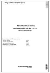 TM11217 - John Deere 304J 4WD Loader (SN. from 23372) Service Repair Technical Manual