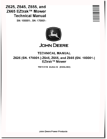 John Deere EZtrak Z625 (SN. from 170001) and Z645, Z655, Z665 (SN. from 100001) Zero-Turn Mowers Technical Manual (TM113119)
