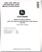 John Deere 319D, 323D Compact Track Loaders, 318D and 320D Skid Steer Loaders Repair Manual (TM11399)