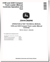 John Deere 319D and 323D Compact Track Loaders with Manual Controls Operation and Test Manual (TM11414)