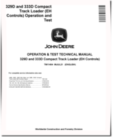 John Deere 329D and 333D Compact Track Loaders with EH Controls Operation and Test Manual (TM11454)