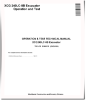 XCG 240LC-8B Crawler Excavators Operation and Test Manual (TM11478)