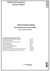 TM116119 - John Deere R4045 Self-Propelled Sprayers Service Repair Technical Manual